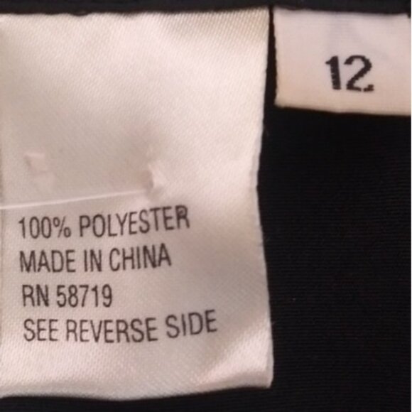 NWT Erena Women's Black Sheer Lined Ruffle Button-Up Blouse Size 12 - Picture 9 of 10